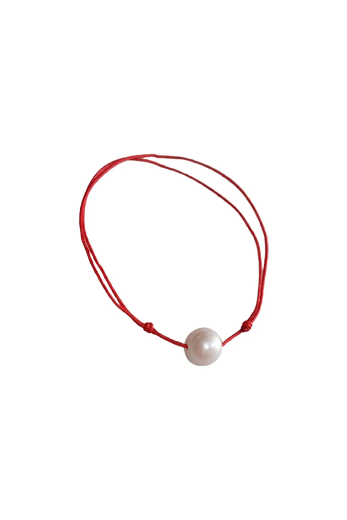 Kırmızı Ip Inci Bileklik
