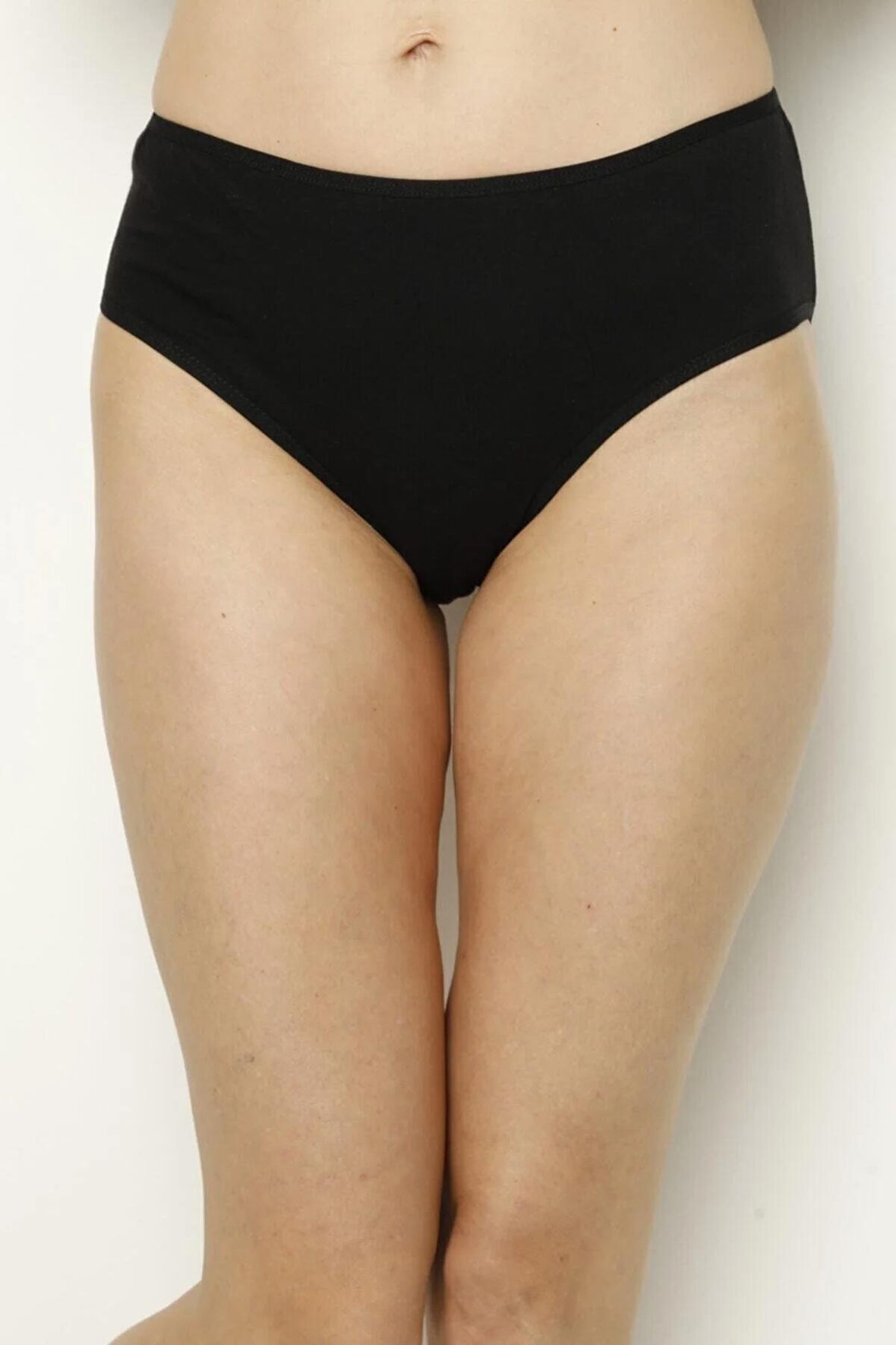 Kadın Siyah 5'li Paket Likralı Bato Külot