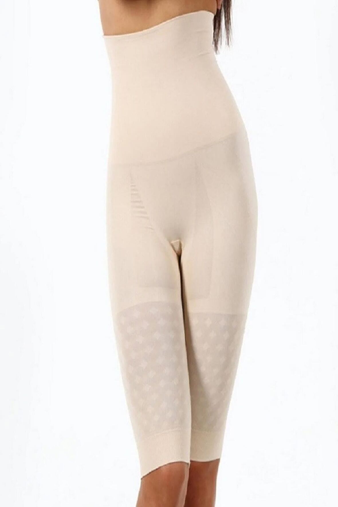 Kadın Beyaz Dikişsiz Seamless Paçalı Selülit Korse