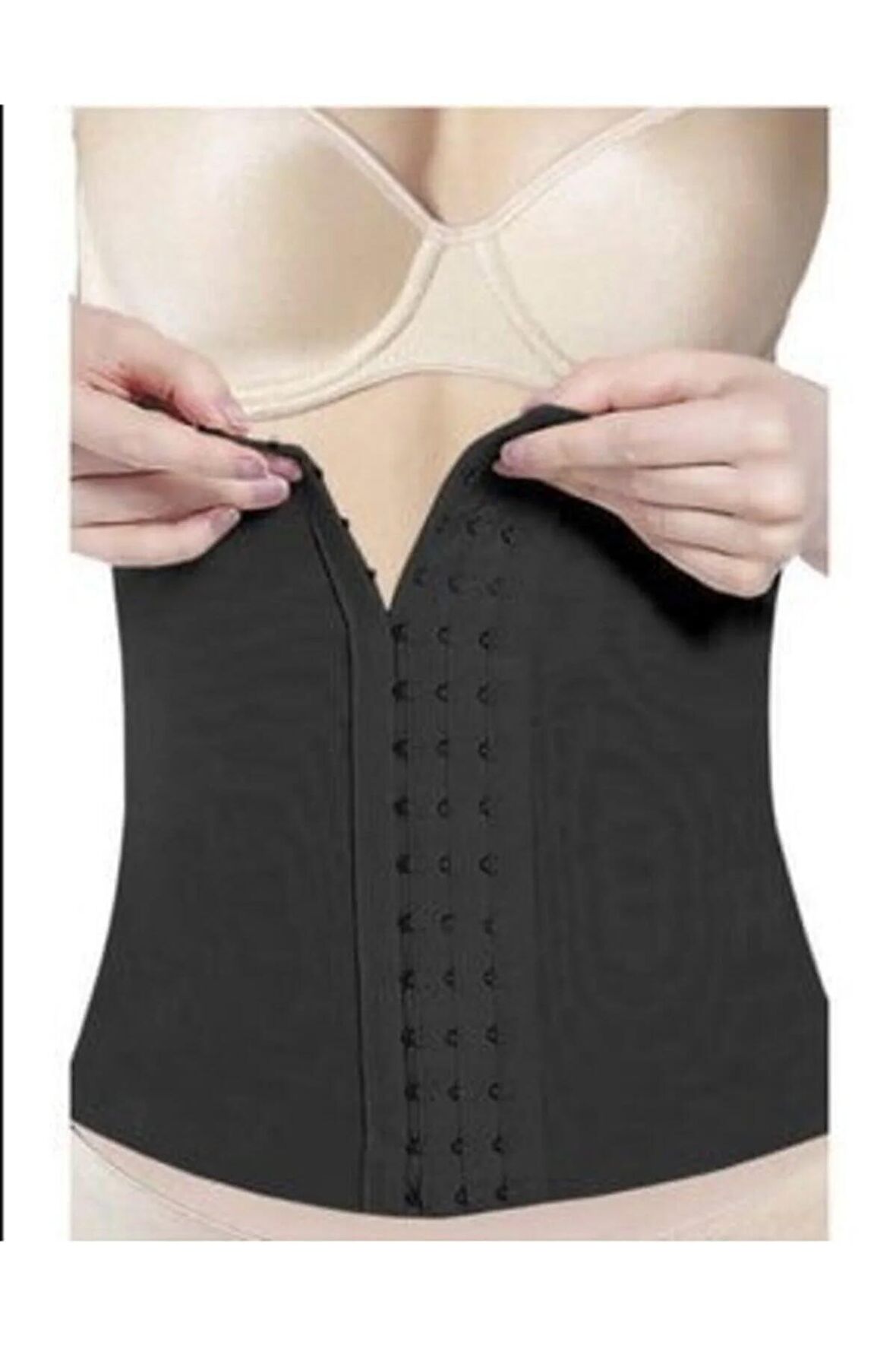 Kadın Siyah Agraflı Mideli Bel Korse 1114