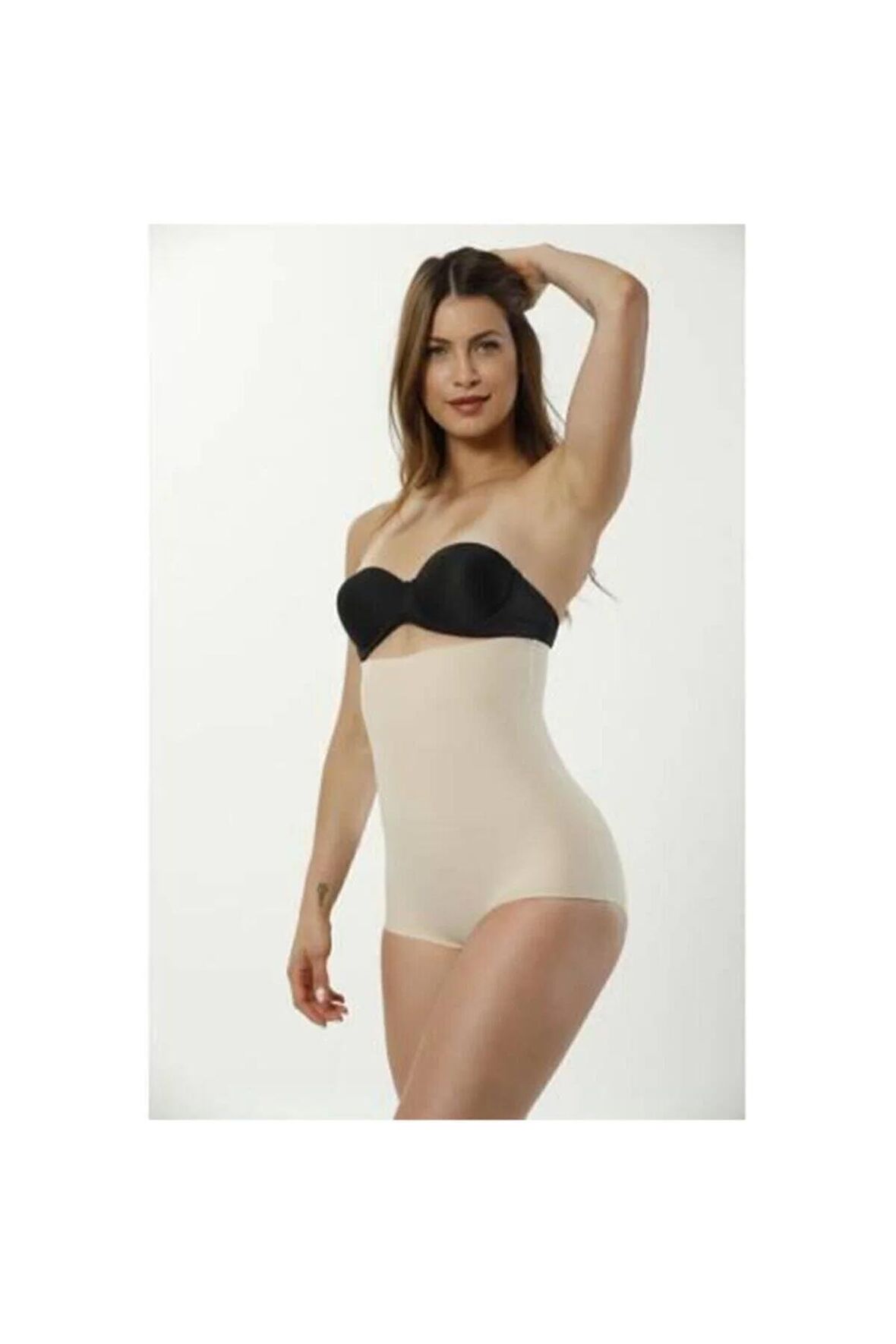 Kadın Bej Kontrol Yüksek Bel Slip Korse