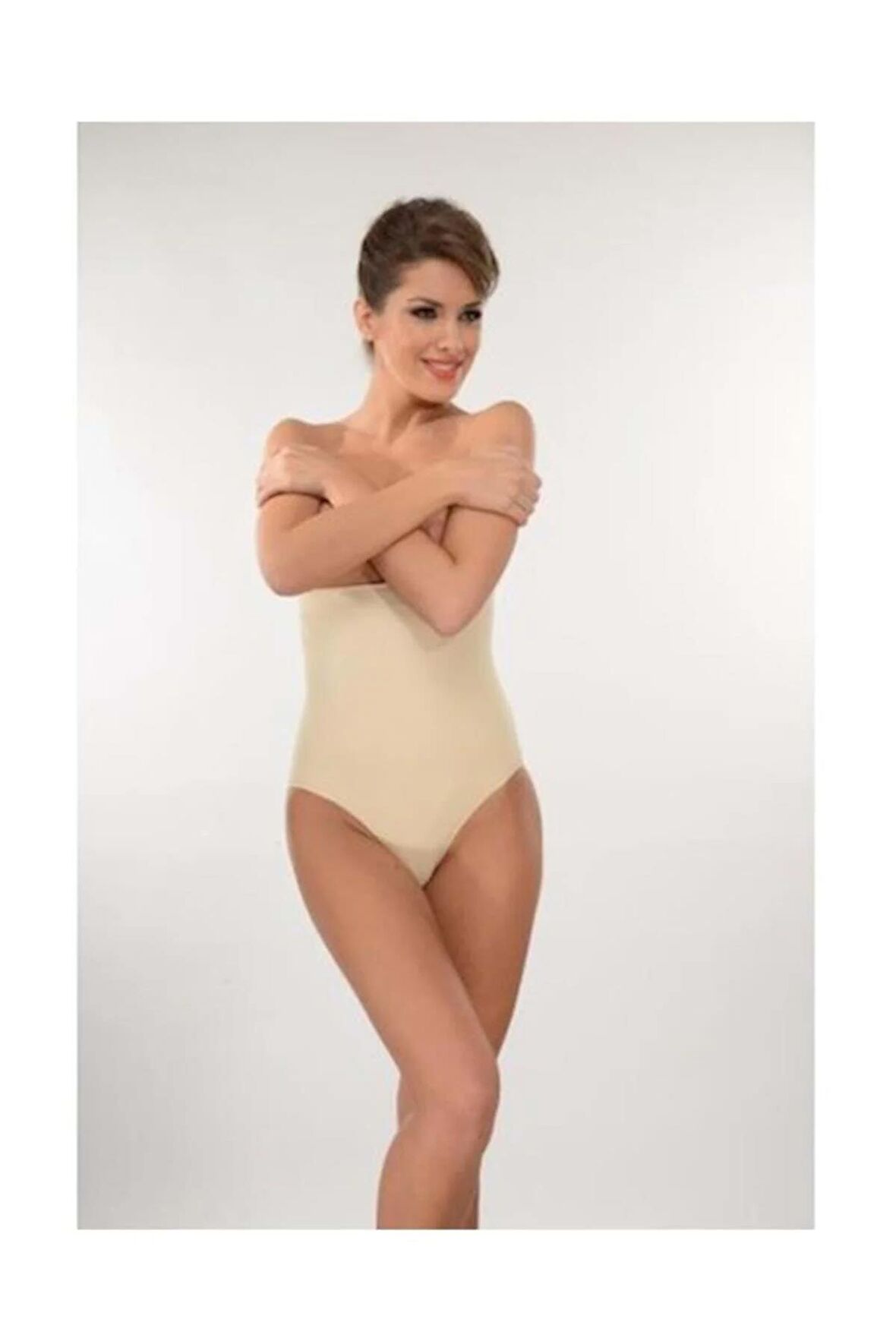 Kadın Beyaz Korseli Yüksek Bel Külot 1008