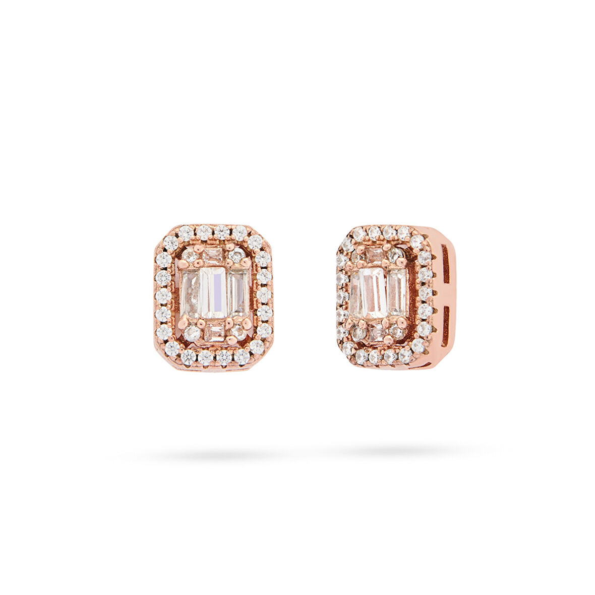 Monemel Gümüş Üzeri Rose Gold Altın Kaplama Küpe