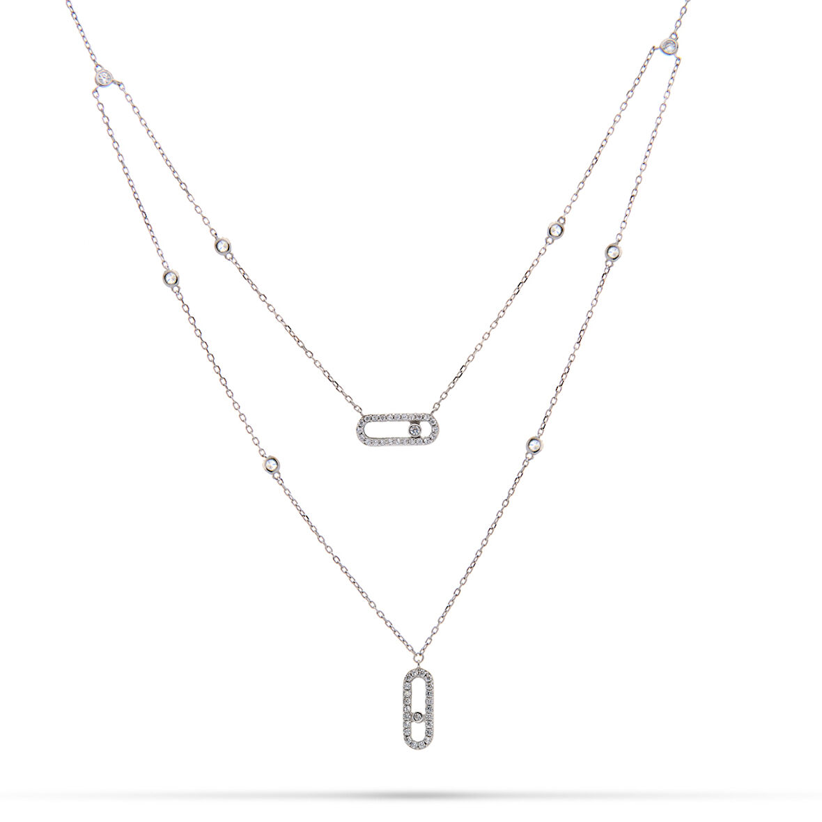Monemel Swarovski Taşlı Kolye (Altın Kaplama)