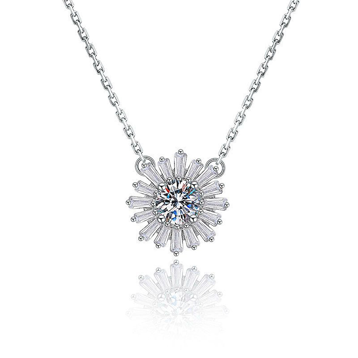 Monemel Kristal Taşlı Gümüş Kolye (Altın Kaplama)