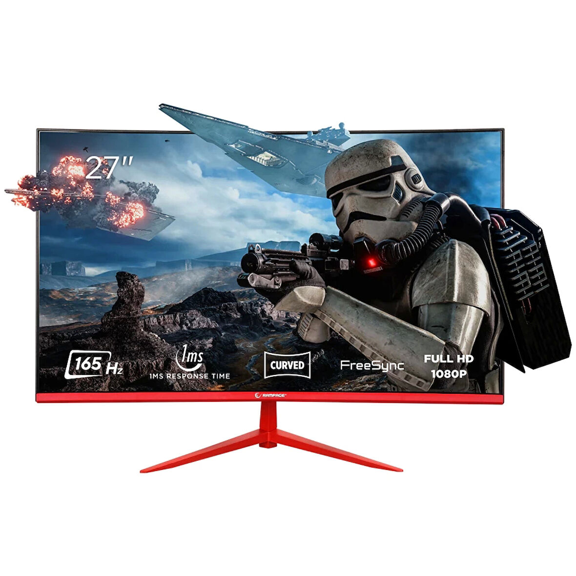 Rampage BLAZE BL27R165C 27" 165Hz 1ms CSOT VA Full HD Freesync PC Curved Oyuncu Monitörü