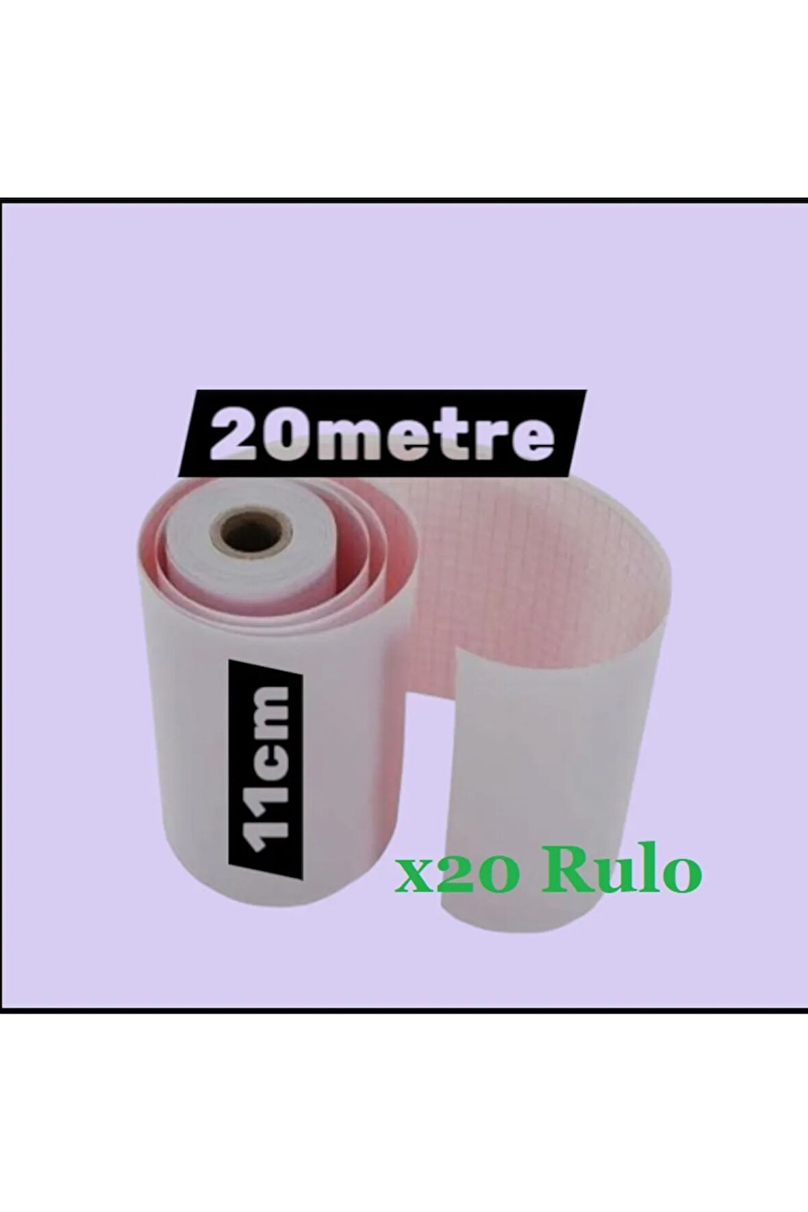 ECG EKG Termal Isıya Duyarlı Kalın Gramajlı ECG EKG Kağıdı 11cm - 20metre 20 Adet Rulo