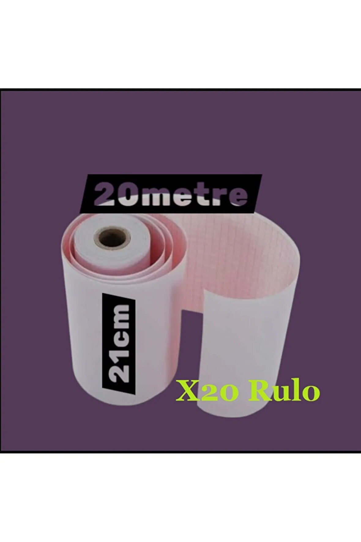 ECG EKG Termal Isıya Duyarlı Kalın Gramajlı ECG EKG Kağıdı 21cm - 20metre 20 Adet Rulo