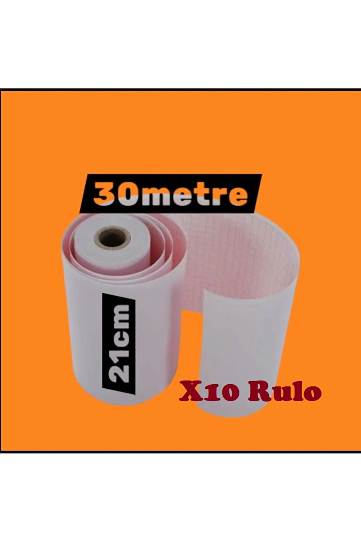 ECG EKG Termal Isıya Duyarlı Kalın Gramajlı ECG EKG Kağıdı 21cm - 30metre 10 Adet Rulo