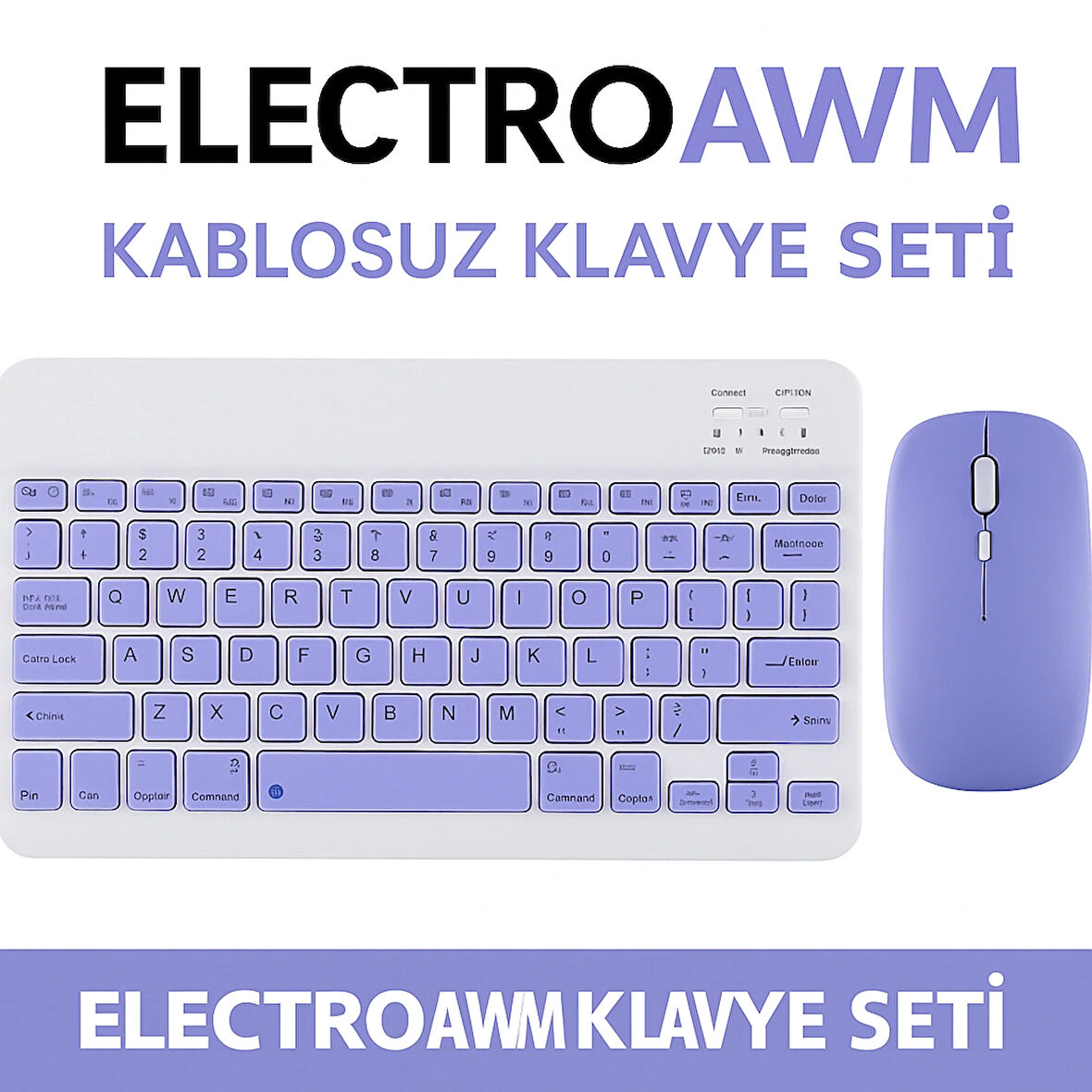  Kablosuz Bluetooth Klavye + Mouse Seti (iOS / Android / Windows Uyumlu) MOR