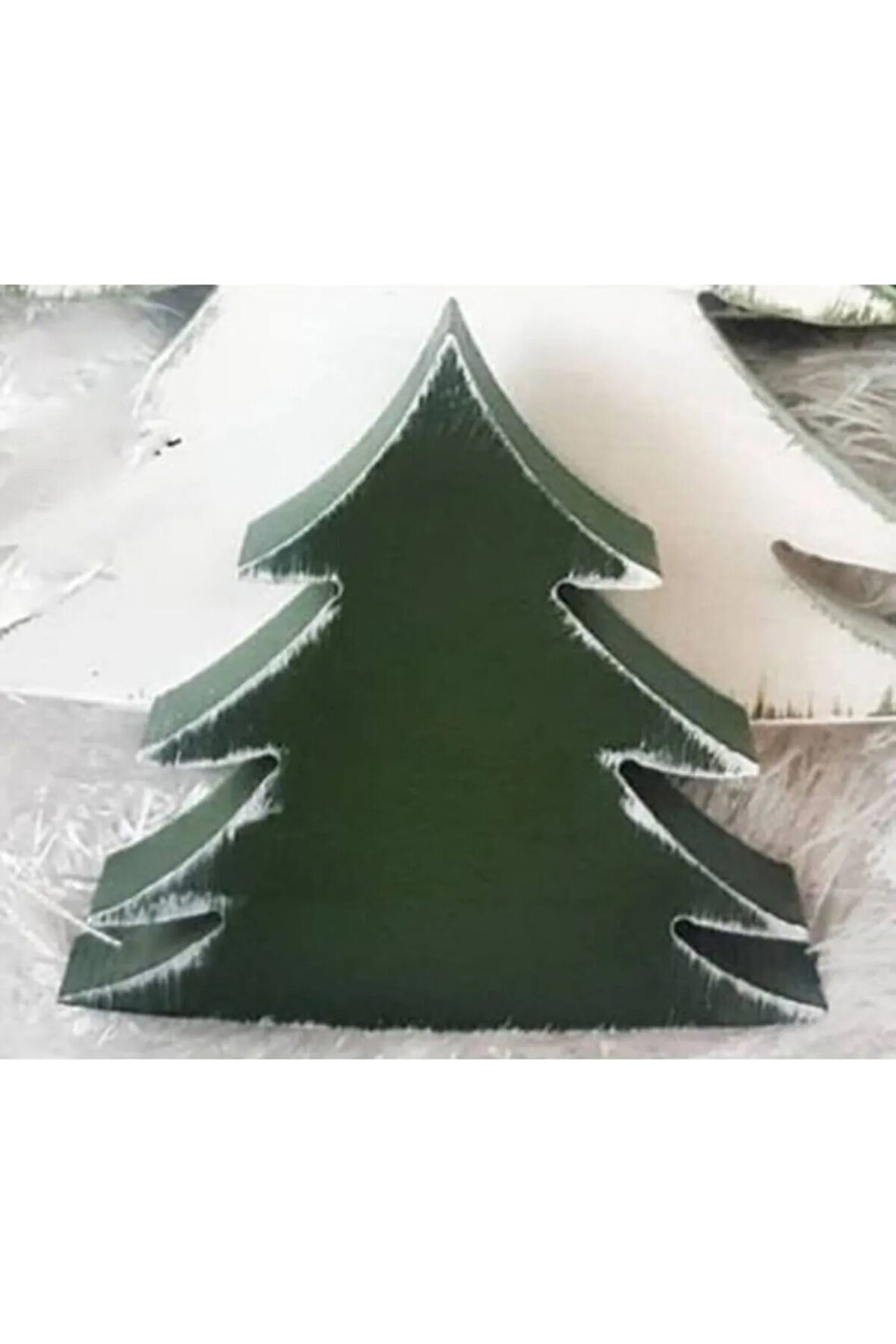 Ayakta Duran 16cm Çam Ağacı Silikon Kalıp K-010, Kokulu Taş Sabun Alçı Mum Kalıbı