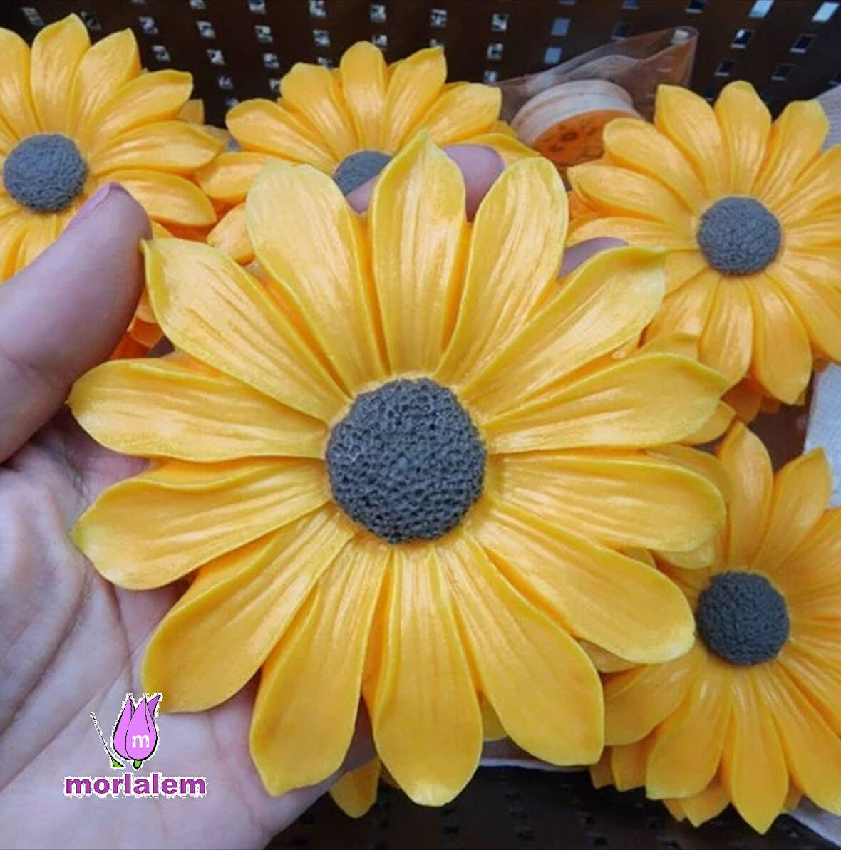 11,7cm Papatya Çiçeği Silikon Kalıp K-113, Kokulu Taş Sabun Polyester Reçine Alçı Mum Kalıbı