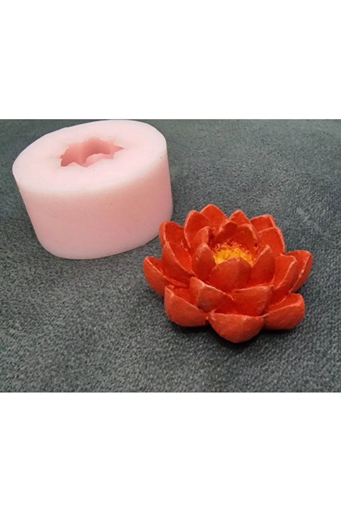 3 Boyutlu Mini Lotus Çiçeği, Çiçek Silikon Kalıp K-1231, Kokulu Taş Sabun Alçı Mum Kalıbı