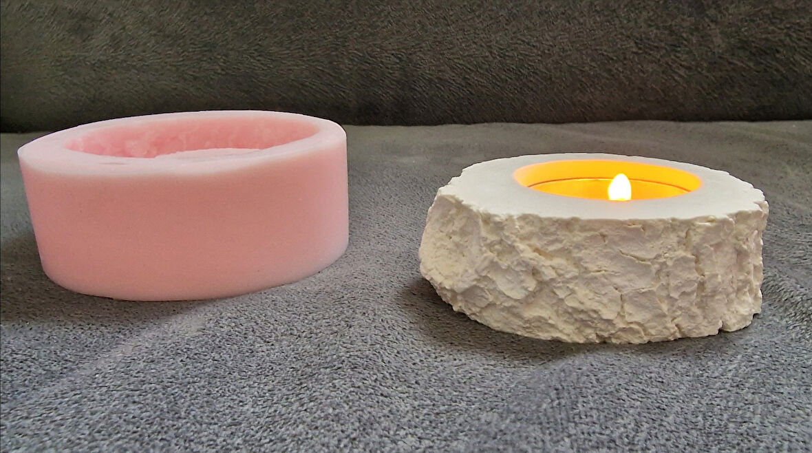 7,9cm Kütük Mumluk Silikon Kalıp K-1234