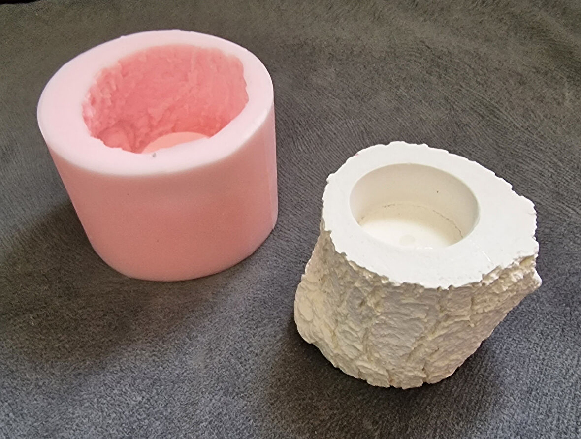 8cm Kütük Mumluk Silikon Kalıp K-1235