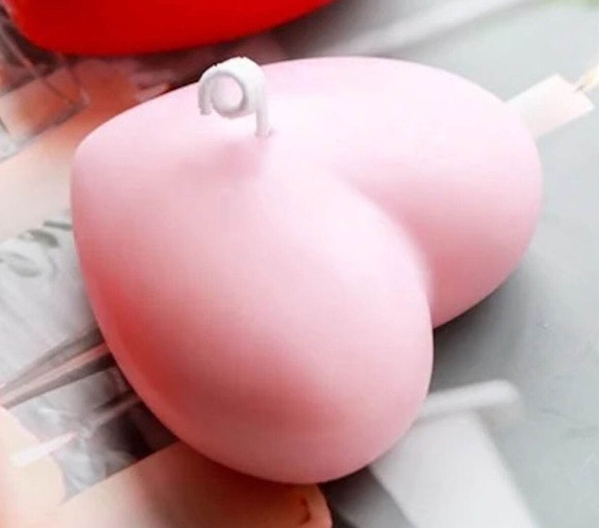 3 Boyutlu 7,3cm Kalp Silikon Kalıp K-1263, Kokulu Taş Polyester Sabun Alçı Mum Kalıbı