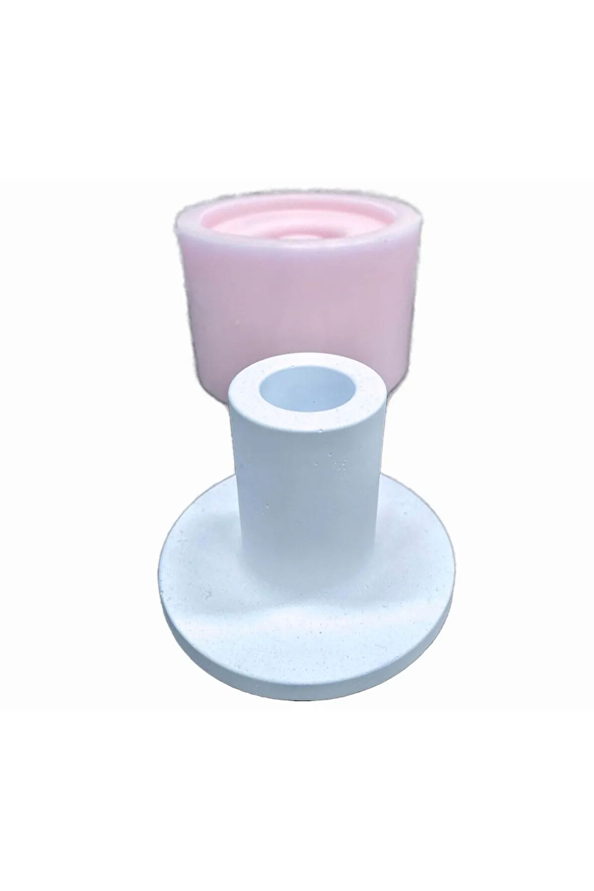 4,7cm Tabanlı Şamdan Mumluk Silikon Kalıp K-1294, Kokulu Taş Alçı Mum Kalıbı