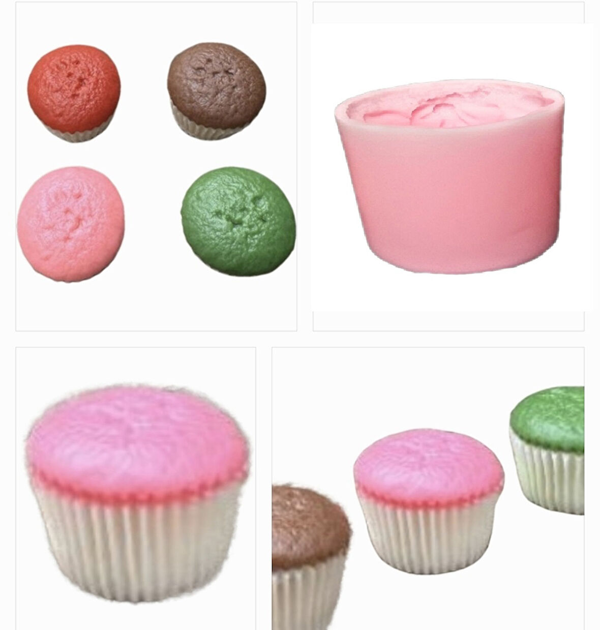 4cm Mini Cupcake Silikon Kalıp K-1373, Kokulu Taş Sabun Alçı Mum Kalıbı