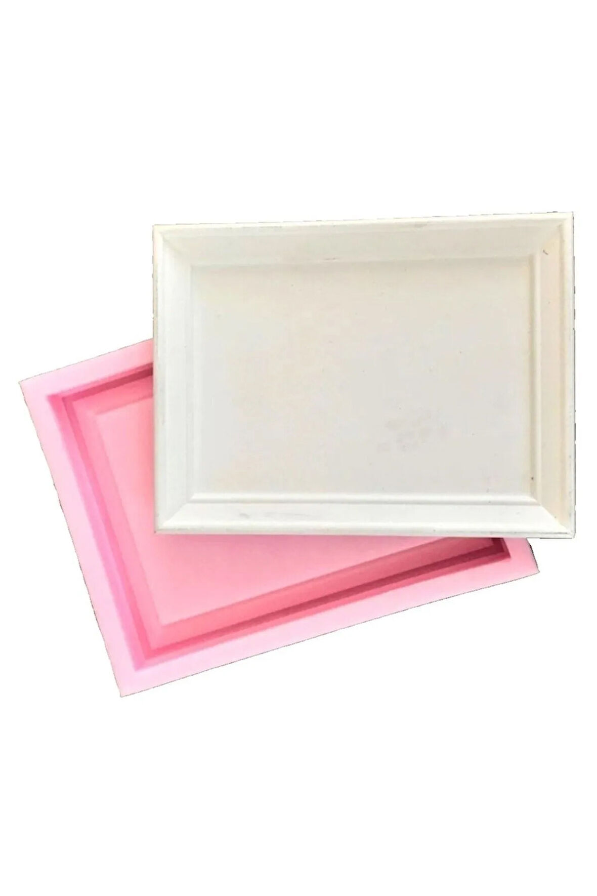 20cm Çerçeve Pano Sunumluk Tepsi Mumluk Silikon Kalıp K-682