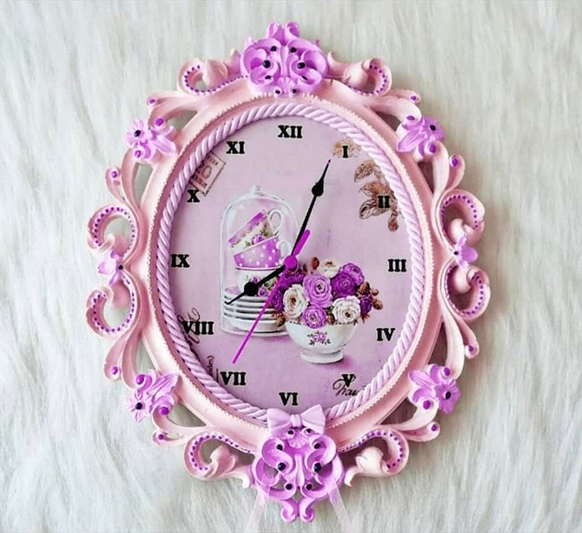 Çiçek Kabartmalı 23cm Tepsi Mumluk Sunumluk Çerçeve Silikon Kalıp K-771
