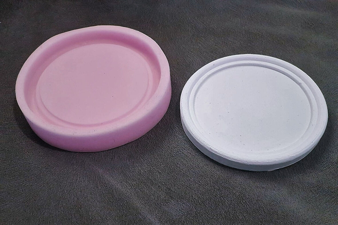 12cm Yuvarlak Taban Büyük Sunumluk çerçeve Mum Tabağı Saksı Altlığı Tepsi Mumluk Silikon Kalıp K-961