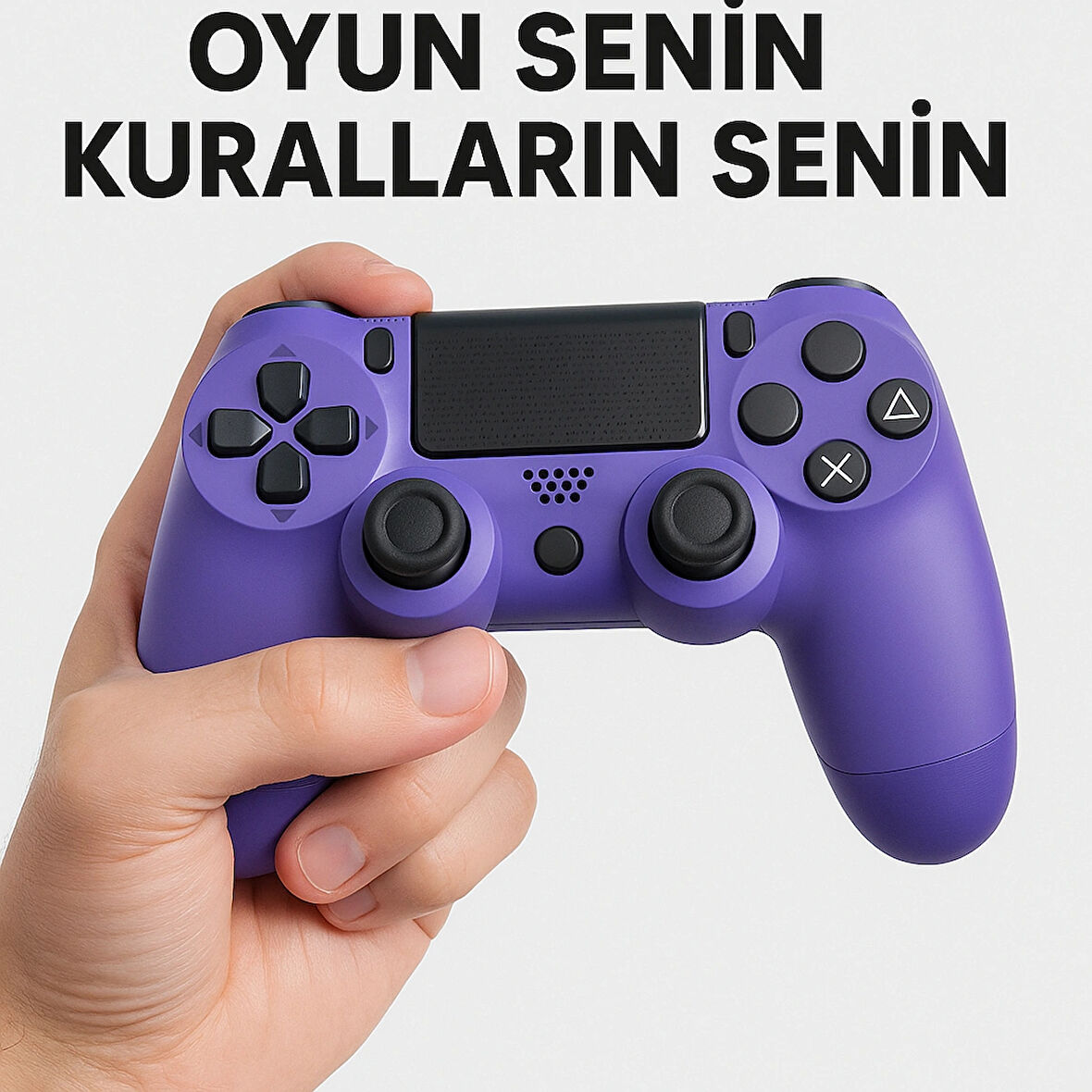 Yeni Nesil PS4 Kolu  Kablosuz, Şarj Edilebilir, Ergonomik + Titremeli + Dayanıklı Oyun Dostu MOR