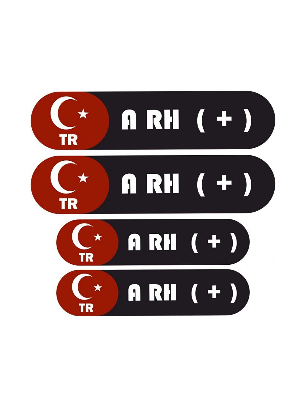 KAN GRUBU KASK ETİKETİ 4 PARÇA A RH (+) ETİKET STİCKER