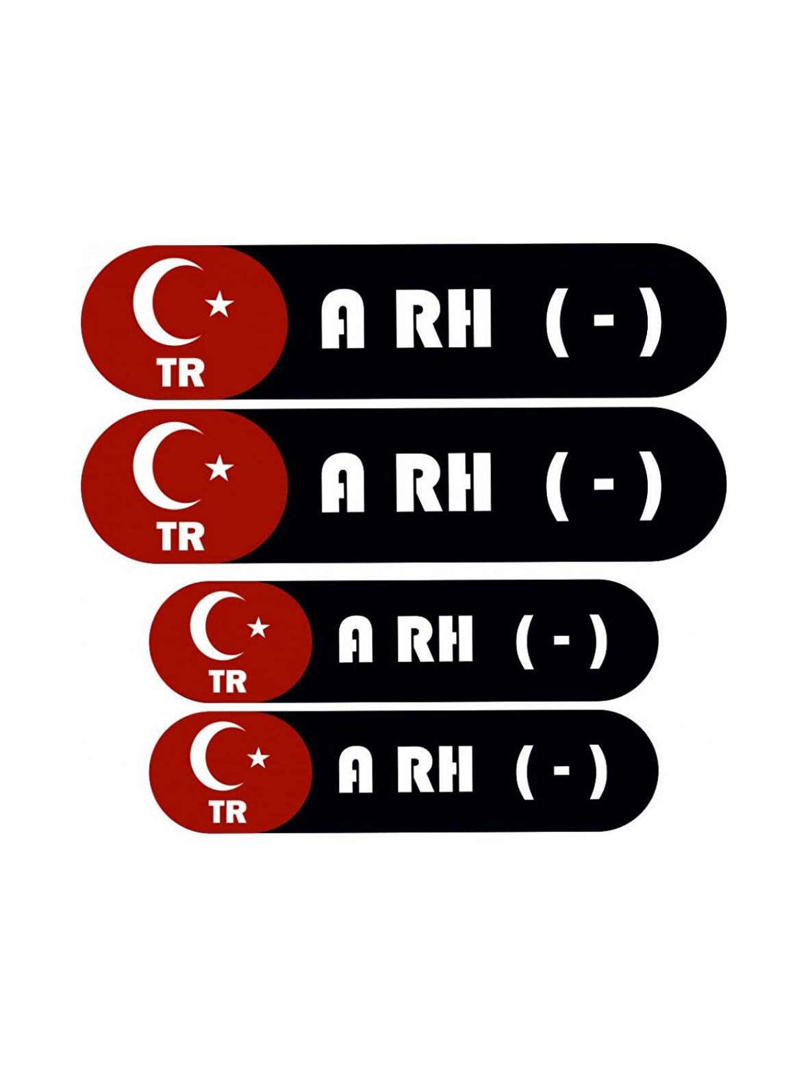 KAN GRUBU KASK ETİKETİ 4 PARÇA A RH (-) ETİKET STİCKER