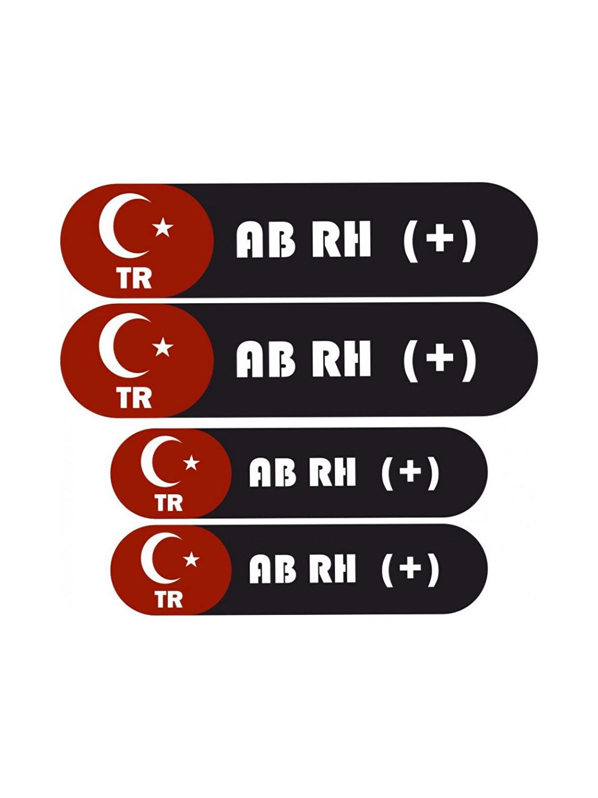 KAN GRUBU KASK ETİKETİ 4 PARÇA AB RH (+) ETİKET STİCKER