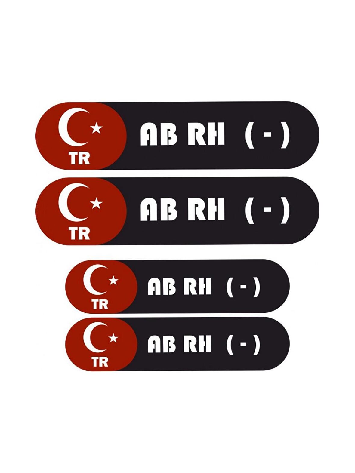 KAN GRUBU KASK ETİKETİ 4 PARÇA AB RH (-) ETİKET STİCKER