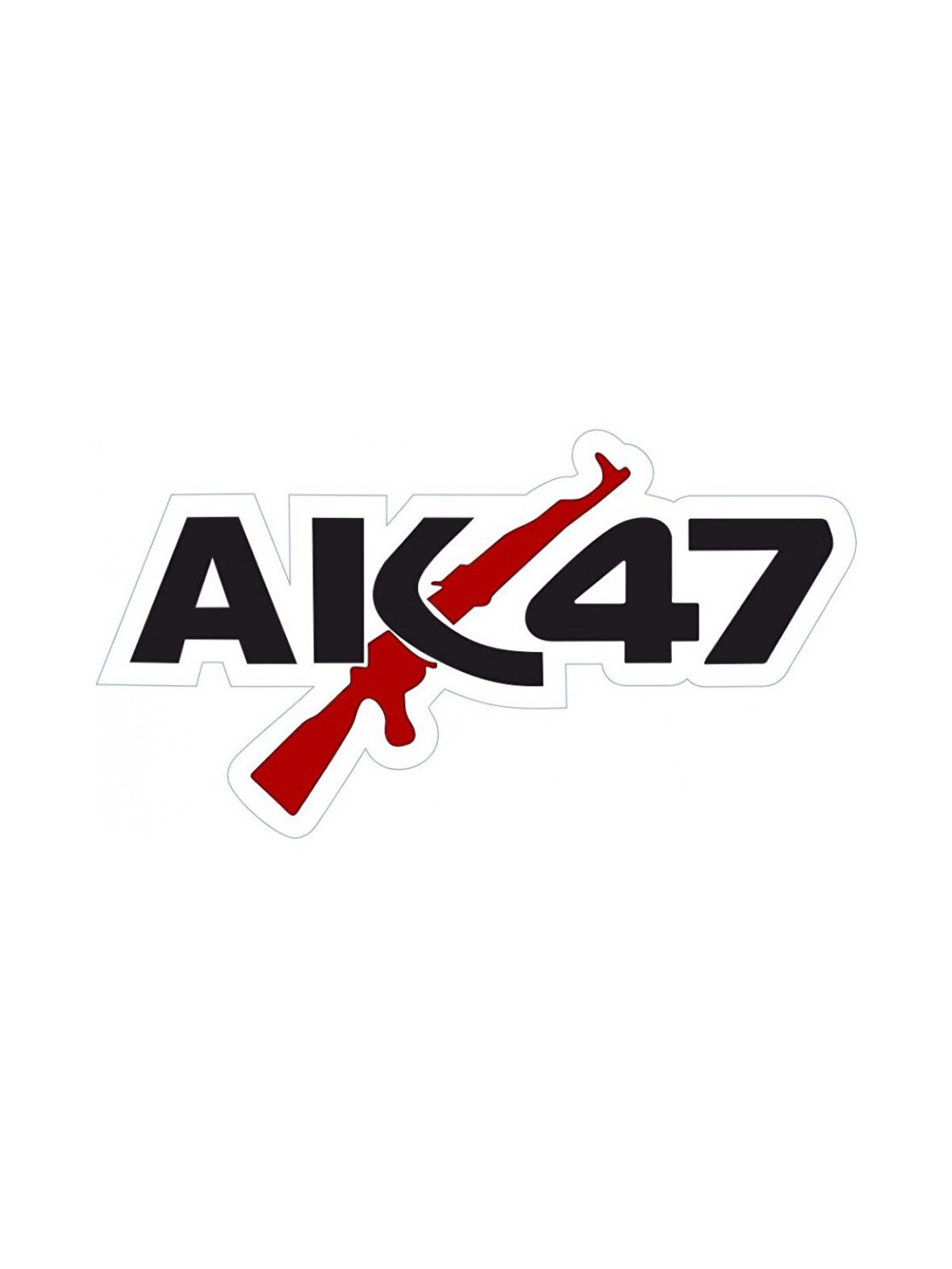 AK47 KELEŞ STİCKER KIRMIZI 15CM STİCKER - ETİKET