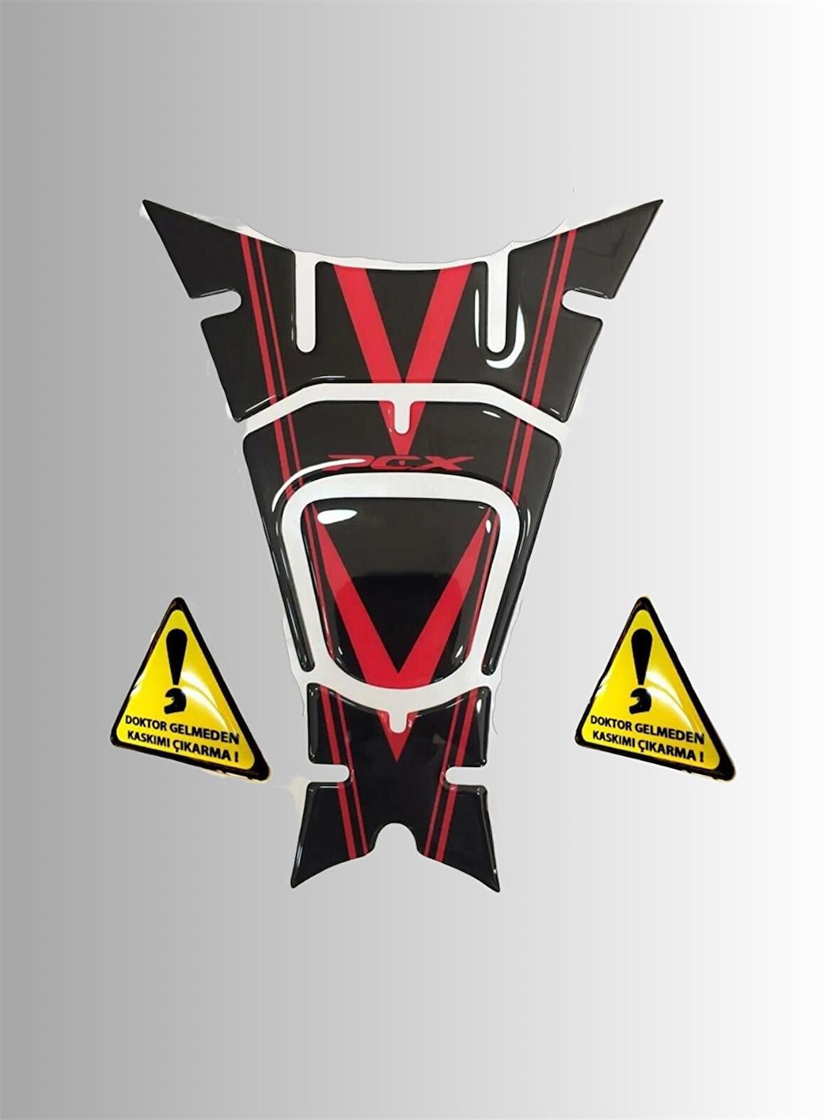 Pcx 2018 Ve Üzeri 4 Parça Kırmızı Siyah Tank Pad