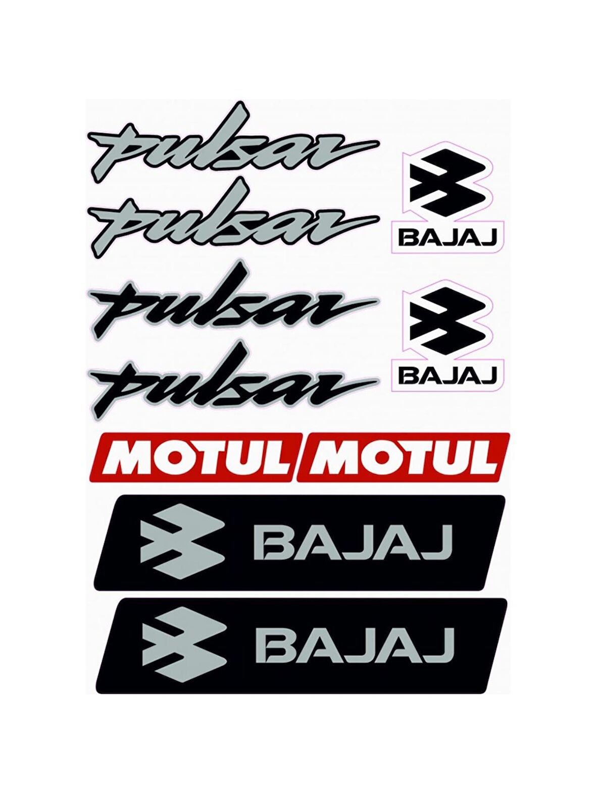 PULSAR A4 STİCKER SETİ GRİ - ETİKET