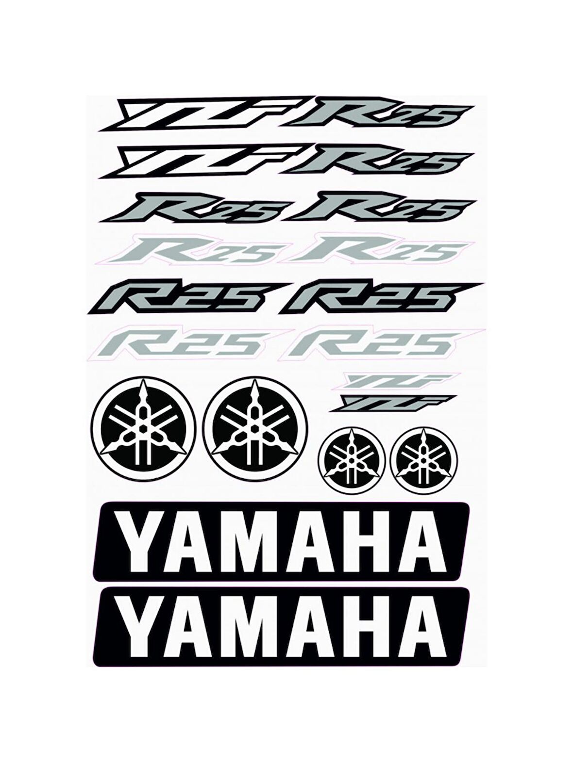 R25 A4 STİCKER SETİ GRİ - ETİKET