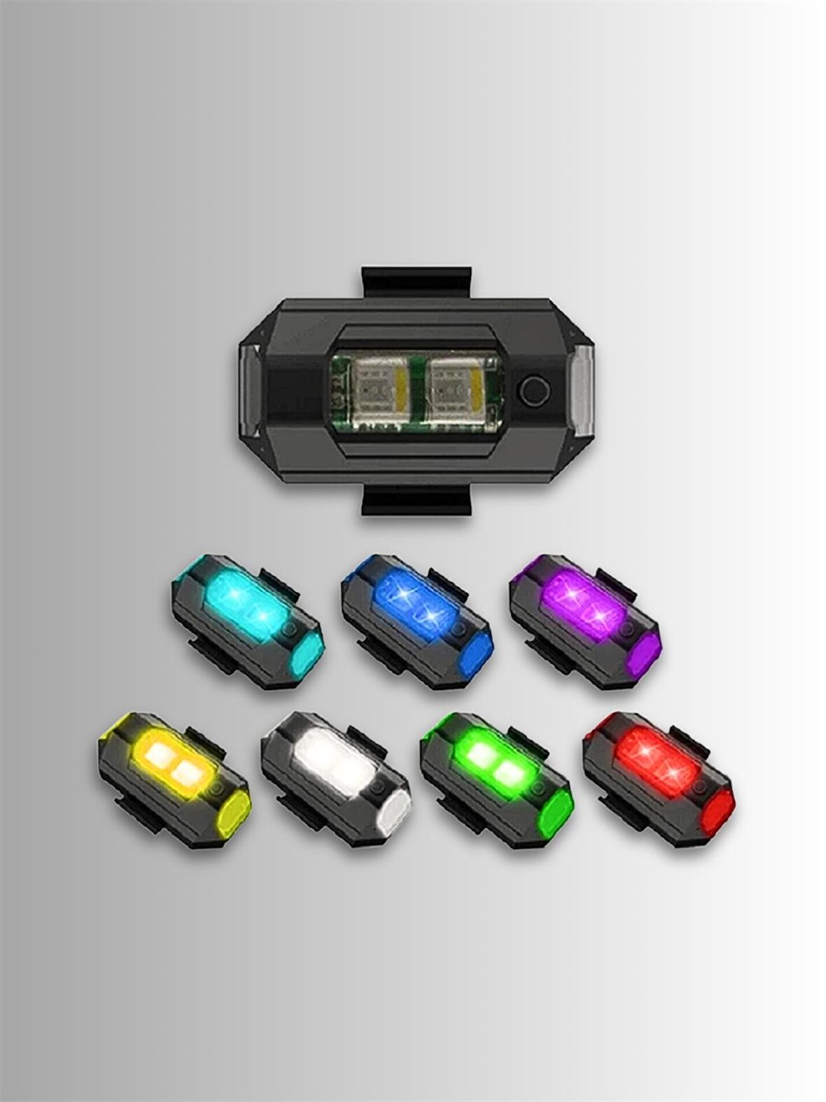 Kablosuz Şarjlı Çakarlı Çok Modlu Mini Drone ve Uçak Kanadı  Led İkaz ve farkındalık sağlar - 7 Renk Lamba Led - Araba Motosiklet Bisiklet