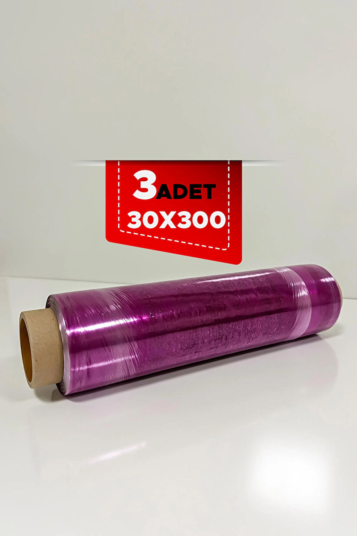 3 Adet 30x300 Gıda Streç Film (Mor Renkli)