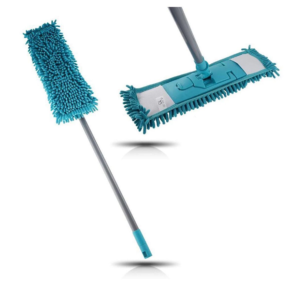 Makarna Şönil Kuru Nemli Palet Tablet Mop Yedek Seti Takımı - 5 ad 80 Cm. Mop + Mop Tutucu + Sap