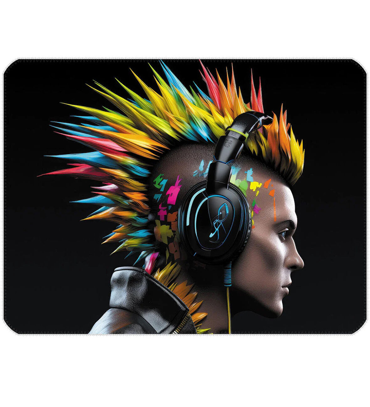 40X30cm Gaming Oyuncu Mousepad Kaymaz Kauçuk Taban Dikişli Kenar Music Style MP084030