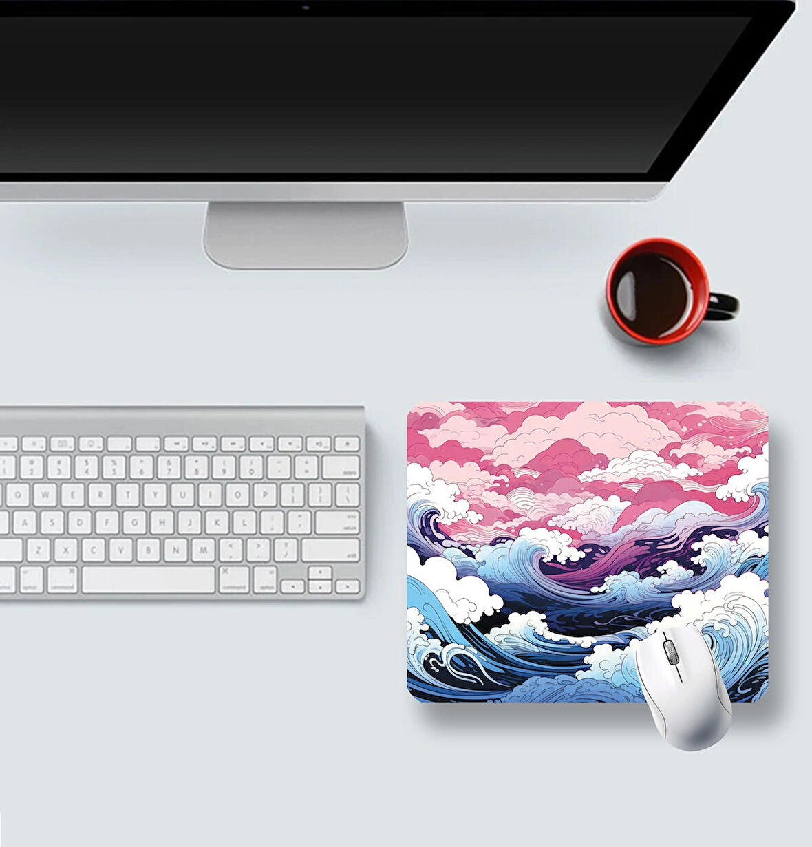 Japanese Waves 22x18cm MP452218 ilyuka Mini Boy Gaming Mousepad Dikişsiz Kenar Kaymaz Kauçuk Taban 22x18cm