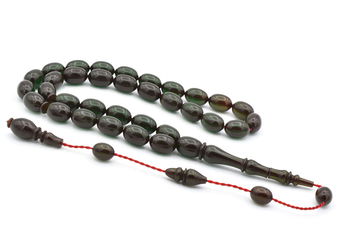 USTA İŞİ SİSTEMLİ TOMBUL BEYZİ KESİM LACİVERT SIKMA KEHRİBAR TESBİH 165