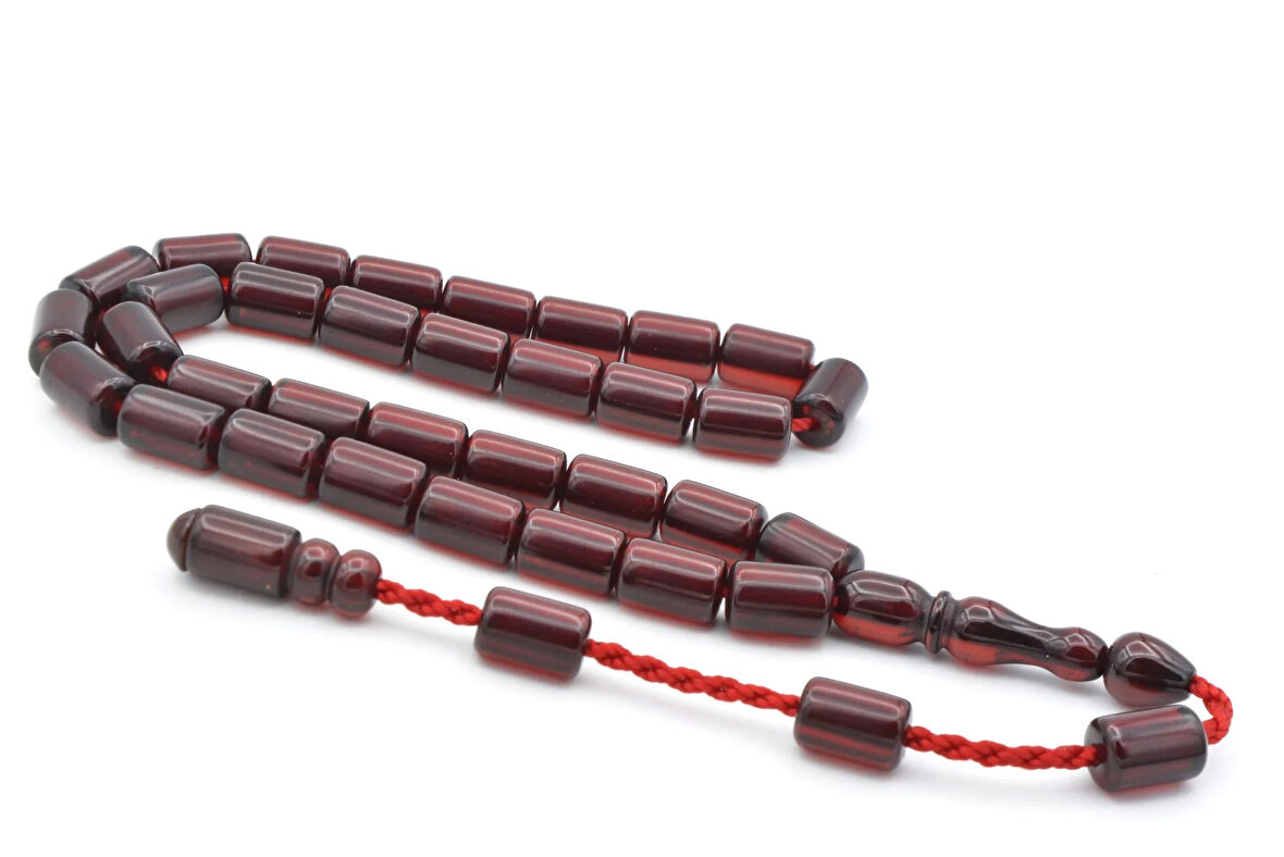 Usta İşi Sistemli Kesme Model Çubuk Malzeme Turuncu Sıkma Kehribar Tesbih 193