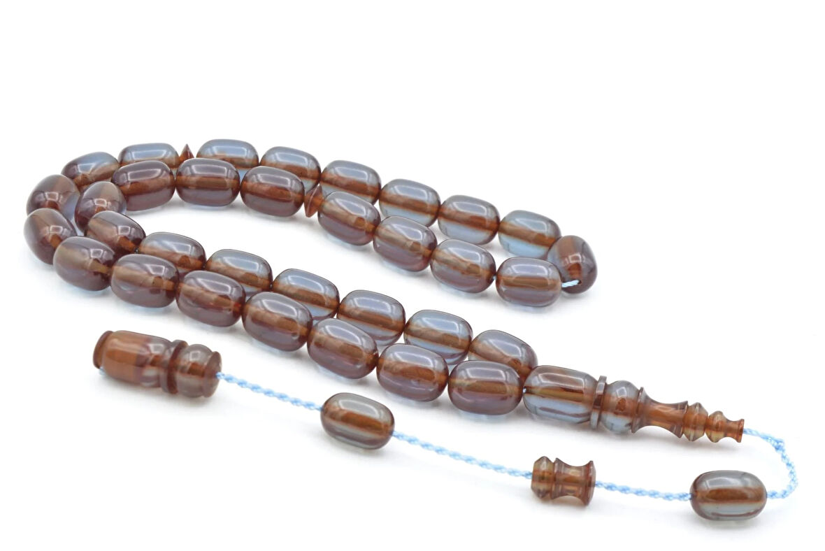 Usta İşi Sistemli Kapsül Kesim Koyu Mavi Katalin Tesbih 