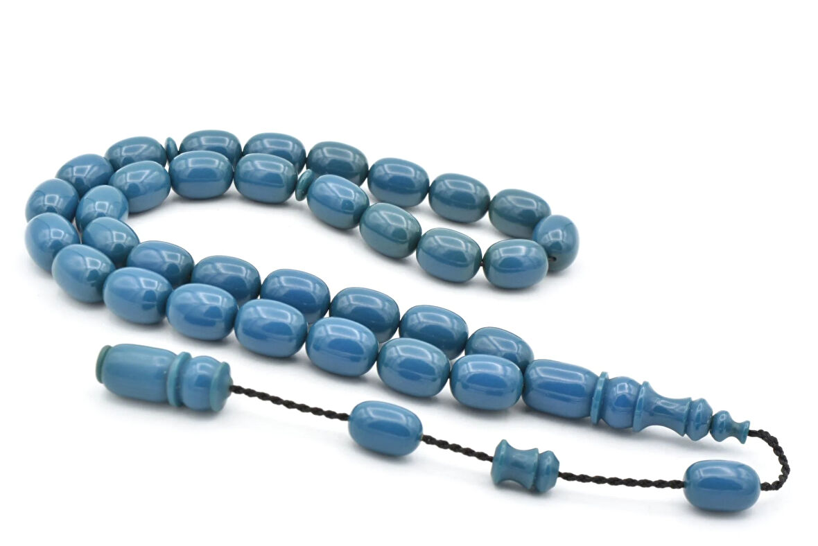 Usta İşi Sistemli Kapsül Kesim Mavi Katalin Tesbih