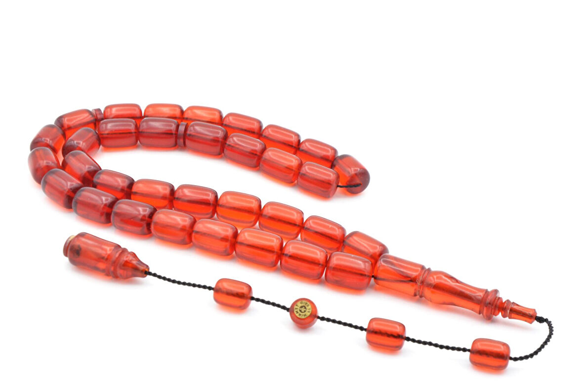 Hikmet Al Said İmzalı Kapsül Kesim Blok Zar Kehribar Tesbih