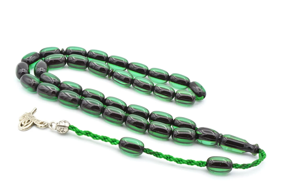 Sistemli Havşalı Kapsül Kesim Turkuaz Sıkma Kehribar Tesbih