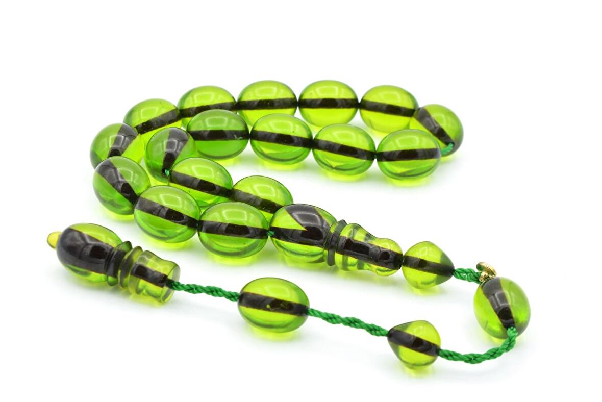 Enes Abdo İmzalı Beyzi Kesim Yeşil Sıkma Kehribar Efe Maskot Tesbih