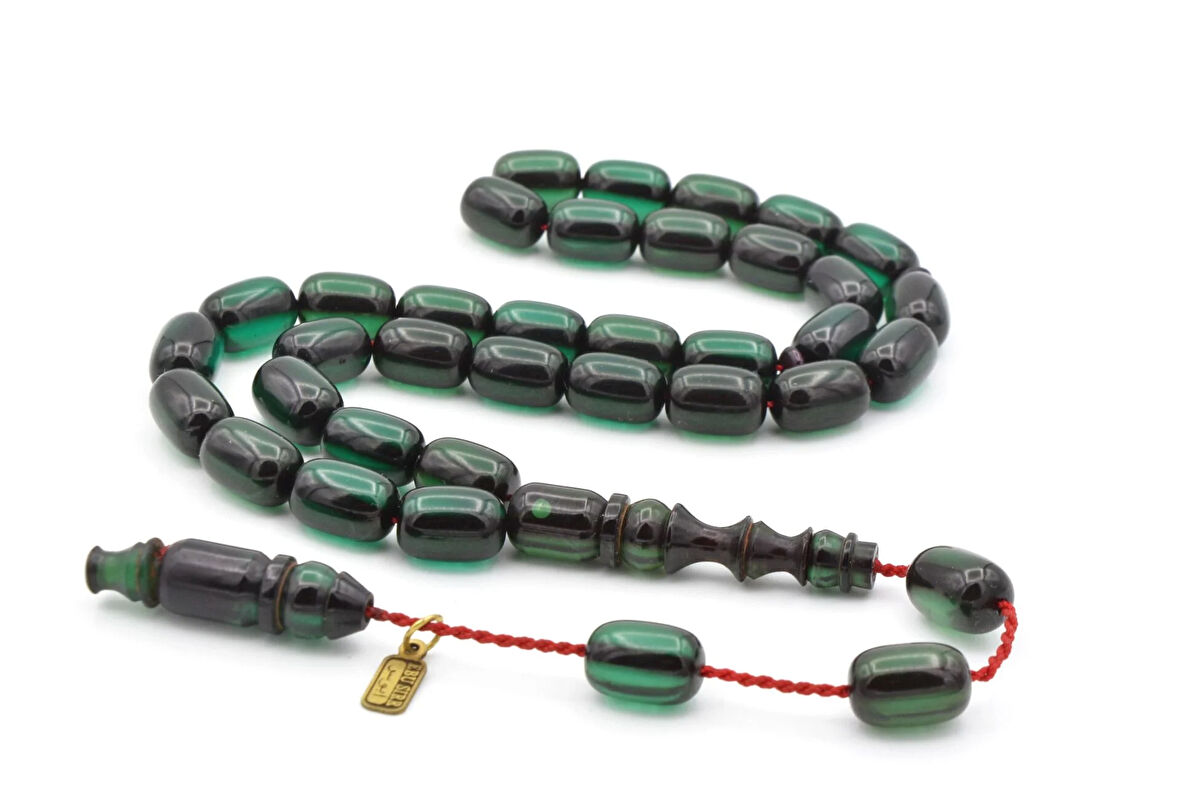 Ebu Sırr İmzalı Kapsül Kesim Petrol Mavisi Katalin Tesbih