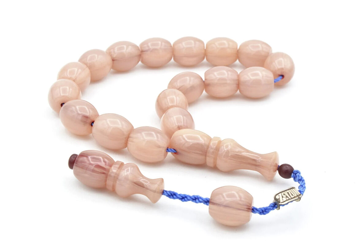 Zeyzun İmzalı Fıçı Kesim Beyaz Sıkma Kehribar Efe Maskot Tesbih