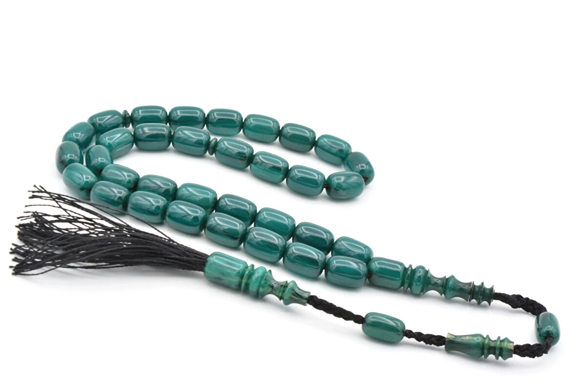 Hakkı Usta Yapımı Sistemli Kapsül Kesim Turkuaz Katalin Tesbih