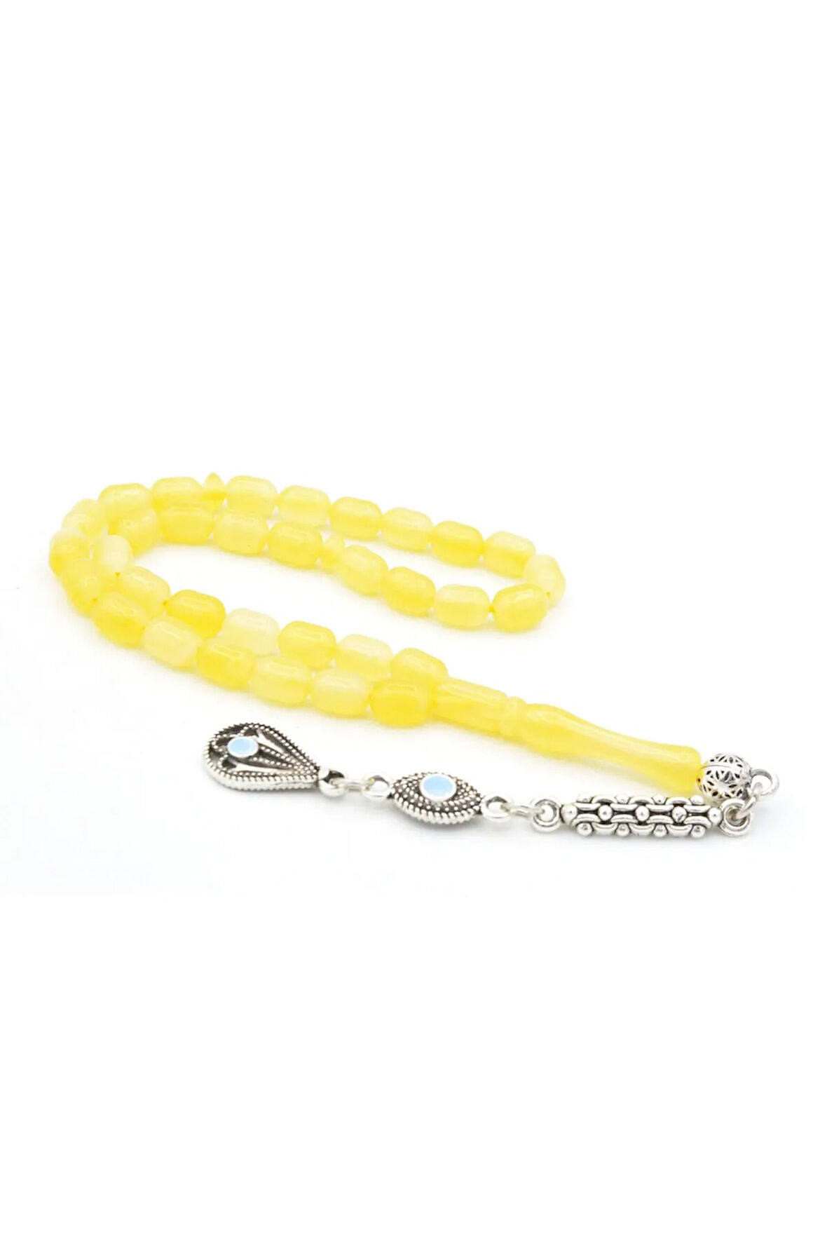 Kapsül Kesim Bilek Boy Hareli Sarı Beyrut Kehribar Tesbih